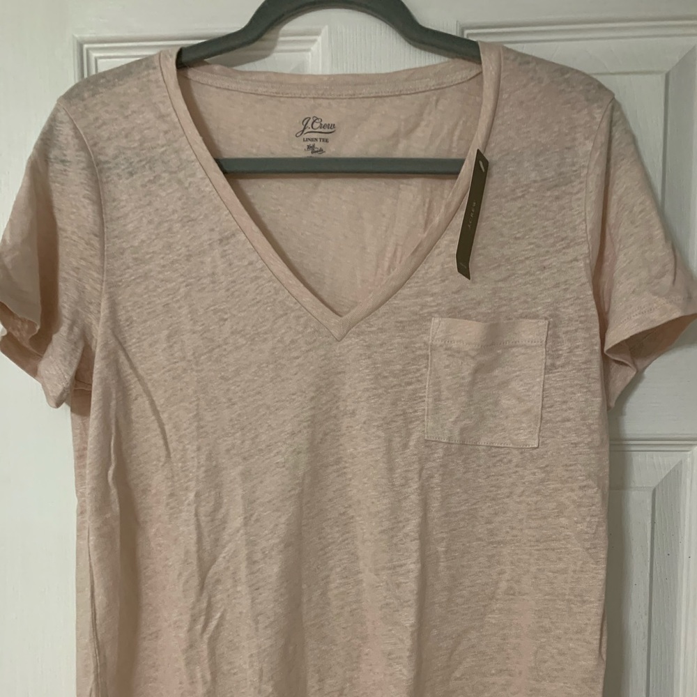 JCrew linen Tee light dusty pink